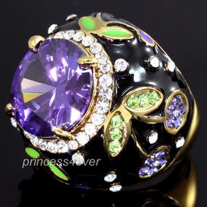 Purple 6 Carat Flower Ring use Swarovski Crystal XR163