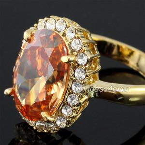 5 Carat Gold Created CZ Cubic Zirconia Ring use Austrian Crystal XR164