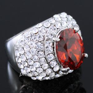 5 Carat Created Ruby Ring use Austrian Crystal XR168