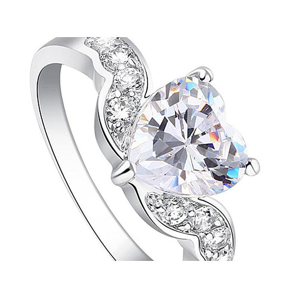 2 Carat Sparkling Heart CZ Cubic Zirconia Ring XR194