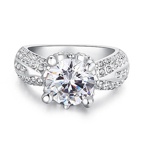 2 Carat Sparkling Round Cut Cubic Zirconia CZ Cubic Zirconia Ring XR201