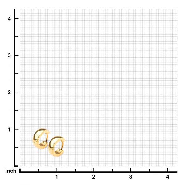 9mm/4mm Inox Jewelry Gold Plated Huggies Earrings