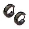 Load image into Gallery viewer, 9mm/4mm Inox Jewelry Black Plated Huggies Earrings