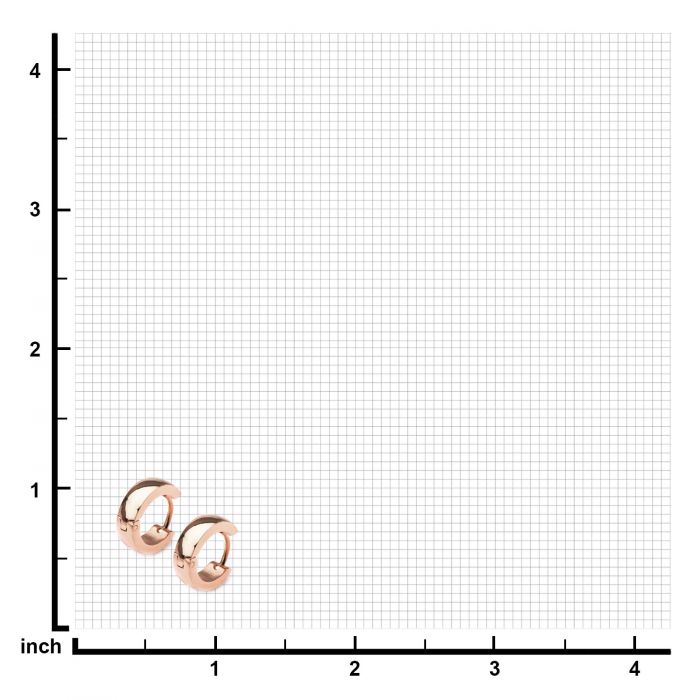 9mm/4mm Inox Jewelry Rose Gold Plated Huggies Earrings