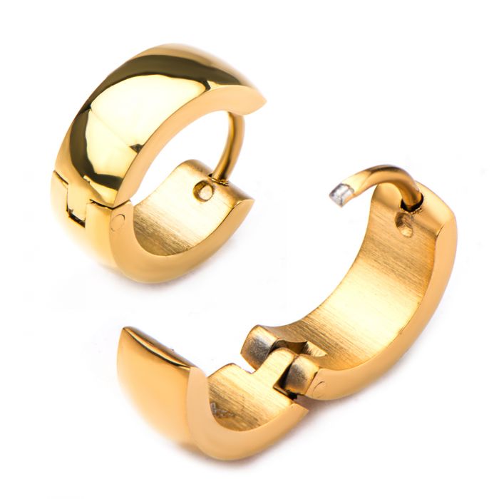 9mm/5mm Inox Jewelry Gold Plated Huggies Earrings