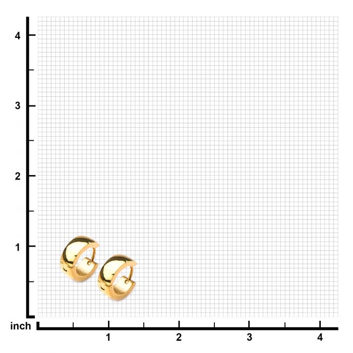 9mm/5mm Inox Jewelry Gold Plated Huggies Earrings