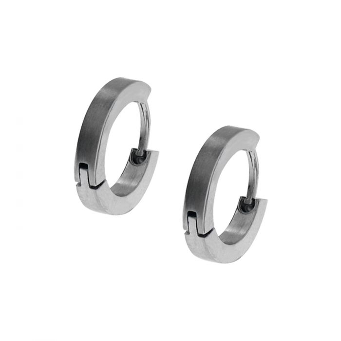 Plain Steel Huggies Earrings