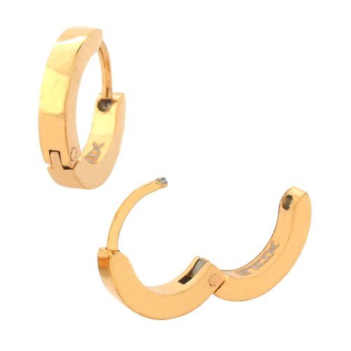 Gold Plated Plain Huggies Earrings