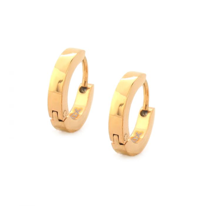 Gold Plated Plain Huggies Earrings