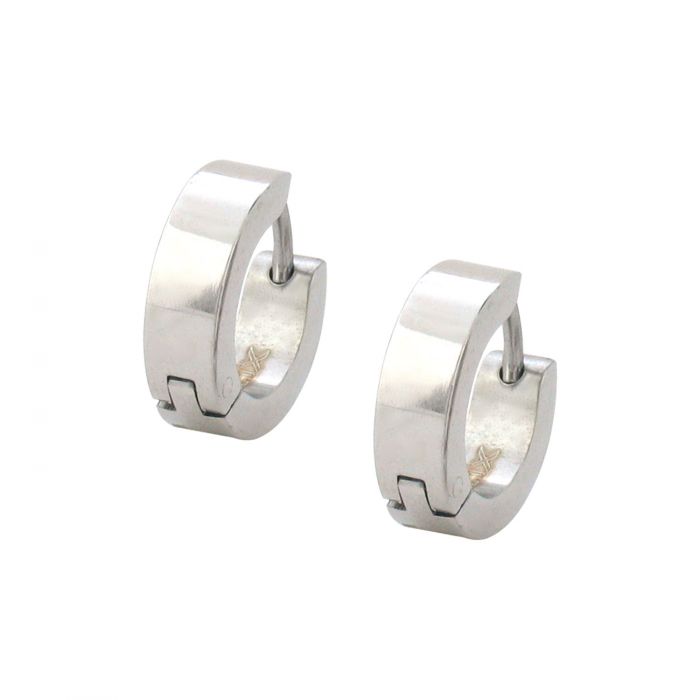 Huggies Plain Steel Earrings