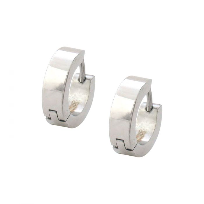 Steel Plain Huggies Earrings