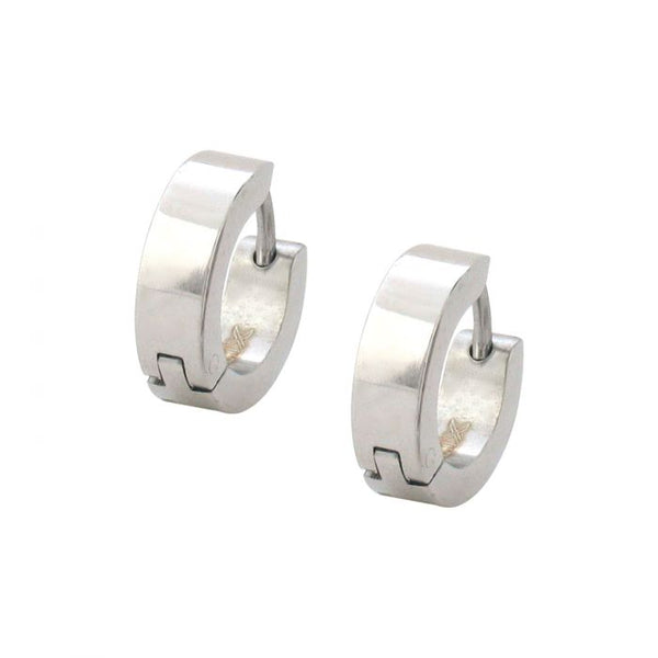 Steel Plain Huggies Earrings