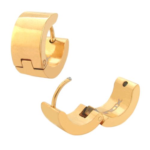 Plated Gold Huggies Plain Earrings