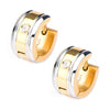 Load image into Gallery viewer, Stainless Steel Gold Plated with 1 Clear CZ Gem Huggies Earrings