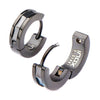 Load image into Gallery viewer, Stainless Steel Black Plated Huggies Earrings