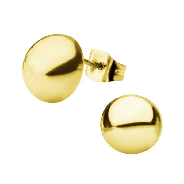 IP Gold Hollow Ball Stud Earrings - 10mm