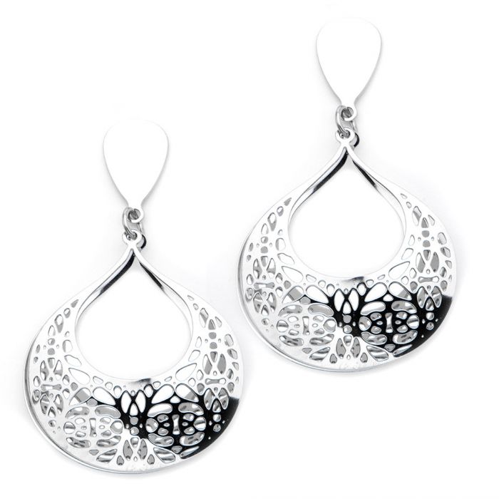 Double Filigree Teardrop Sudn Dangle Earrings