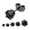 Load image into Gallery viewer, Black Plated Steel with Black CZ Stud Earrings (Unisex)