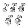 Load image into Gallery viewer, Stainless Steel with Hashtag CZ Round Cut Stud Earrings