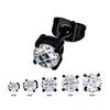 Load image into Gallery viewer, Stainless Steel and Black Plated with Hashtag CZ Round Cut Stud Earrings