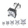 Load image into Gallery viewer, Stainless Steel with Hashtag CZ Square Cut Stud Earrings