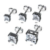 Load image into Gallery viewer, Stainless Steel with Hashtag CZ Square Cut Stud Earrings