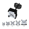 Load image into Gallery viewer, Stainless Steel and Black Plated with Hashtag CZ Square Cut Stud Earrings