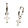 Load image into Gallery viewer, Stainless Steel Hoop with Cross Dangle Earrings