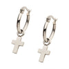 Load image into Gallery viewer, Stainless Steel Hoop with Cross Dangle Earrings