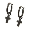 Load image into Gallery viewer, Stainless Steel Hoop with Cross Dangle Earrings