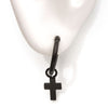 Load image into Gallery viewer, Stainless Steel Hoop with Cross Dangle Earrings