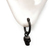 Load image into Gallery viewer, Matte Black Plated Hoop with Skull Dangle Earrings