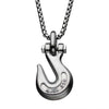 Load image into Gallery viewer, Matte Steel Clevis Grab Hook Pendant with Steel Bold Box Chain