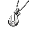 Load image into Gallery viewer, Matte Steel Clevis Grab Hook Pendant with Steel Bold Box Chain