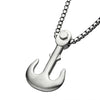 Load image into Gallery viewer, Matte Steel Man of War Anchor Pendant with Steel Bold Box Chain