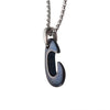 Load image into Gallery viewer, Stainless Steel and Blue Plated Antiqued Finish Hook Pendant with Chain