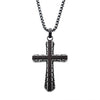 Load image into Gallery viewer, Antique Gun Metal Sepulchre Genuine Ebony Wood Inlayed Cross Pendant with Gun Metal Box Chain