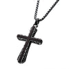 Load image into Gallery viewer, Antique Gun Metal Sepulchre Genuine Ebony Wood Inlayed Cross Pendant with Gun Metal Box Chain