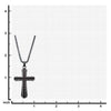 Load image into Gallery viewer, Antique Gun Metal Sepulchre Genuine Ebony Wood Inlayed Cross Pendant with Gun Metal Box Chain