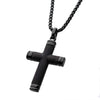 Load image into Gallery viewer, Black Plated Genuine Ebony Wood Inlayed Cross Pendant with Black Bold Box Chain