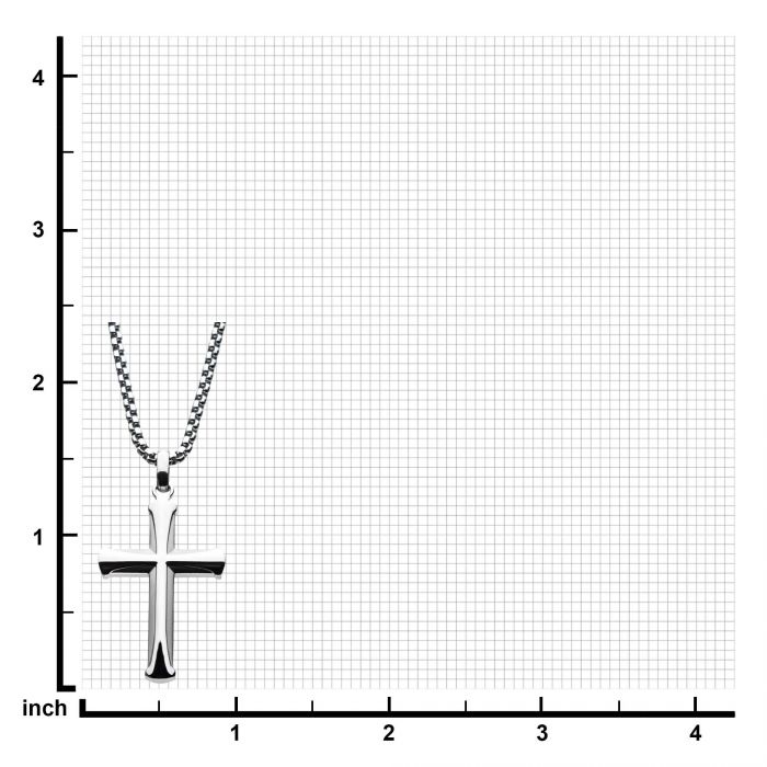 Stainless Steel Apostle Cross Pendant with Steel Bold Box Chain