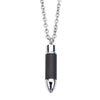 Load image into Gallery viewer, Stainless Steel and Carbon Graphite Bullet Pendant with 22 inch Chain