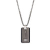 Load image into Gallery viewer, Black Plated Gun Metal Finish with CZ Dog Tag Pendant with Chain