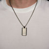 Load image into Gallery viewer, Black Plated Gun Metal Finish with CZ Dog Tag Pendant with Chain