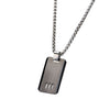 Load image into Gallery viewer, Black Plated Gun Metal Finish with CZ Dog Tag Pendant with Chain