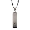 Load image into Gallery viewer, Stainless Steel with 2mm Clear CZ Tag Pendant with Ball Chain