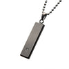 Load image into Gallery viewer, Stainless Steel with 2mm Clear CZ Tag Pendant with Ball Chain