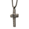 Load image into Gallery viewer, Stainless Steel Silver Plated Cross Pendant with Black Agate Stone, with Steel Box Chain