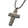 Load image into Gallery viewer, Stainless Steel Silver Plated Cross Pendant with Gray Jasper Stone, with Steel Box Chain