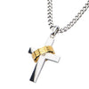 Load image into Gallery viewer, Gold Plated Ring in Steel Cross Pendant with Chain